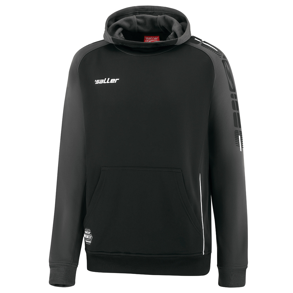 SUDADERA CON CAPUCHA SALLERX.72, NEGRO-GRIS-BLANCO UNISEX. 