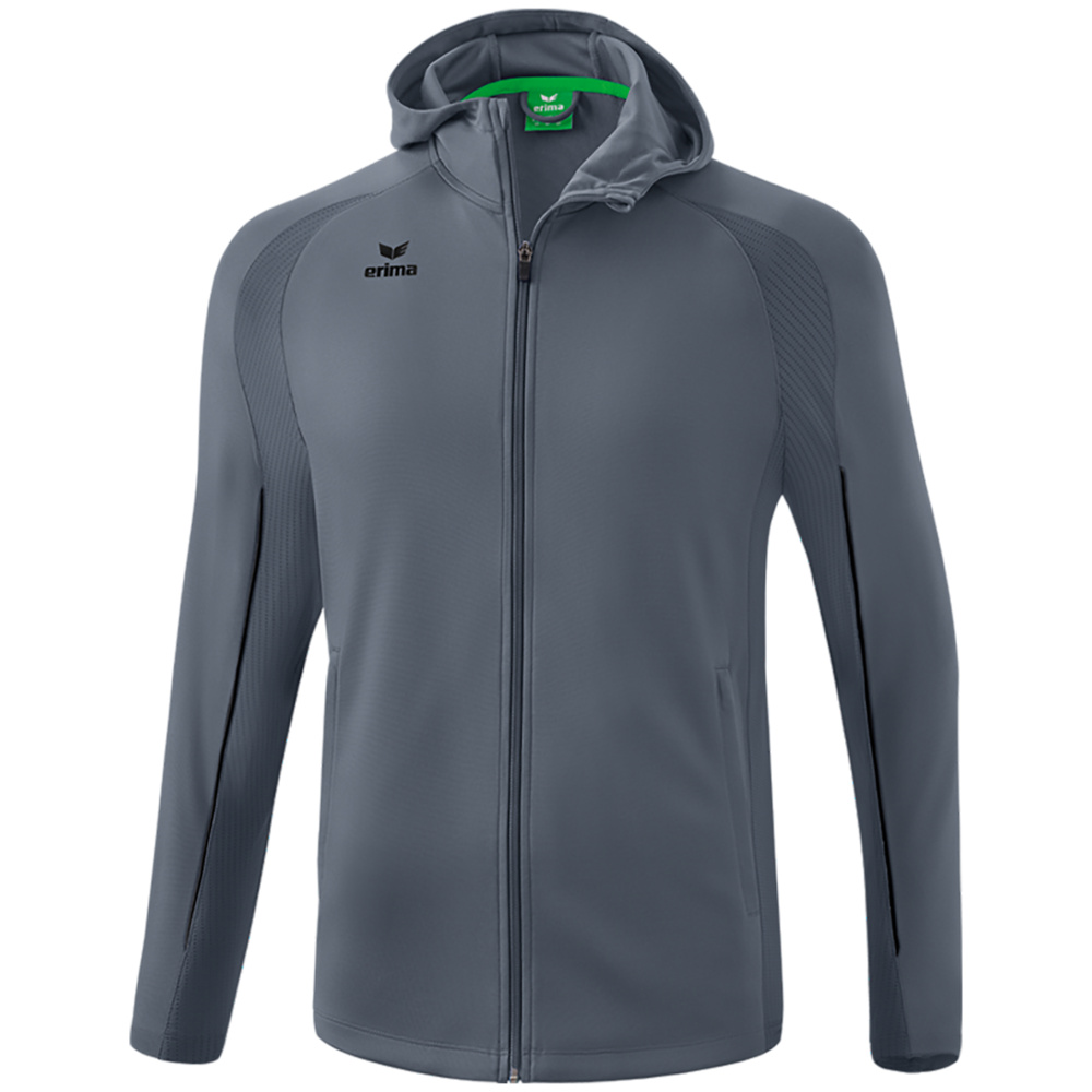 SUDADERA ENTRENAMIENTO CON CAPUCHA ERIMA LIGA STAR, GRIS PIZARRA UNISEX. 