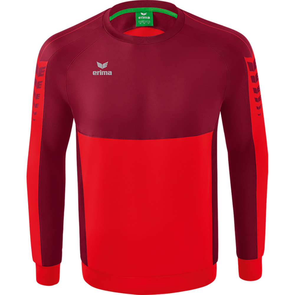 SUDADERA ERIMA SIX WINGS, ROJA-BURDEOS HOMBRE. 