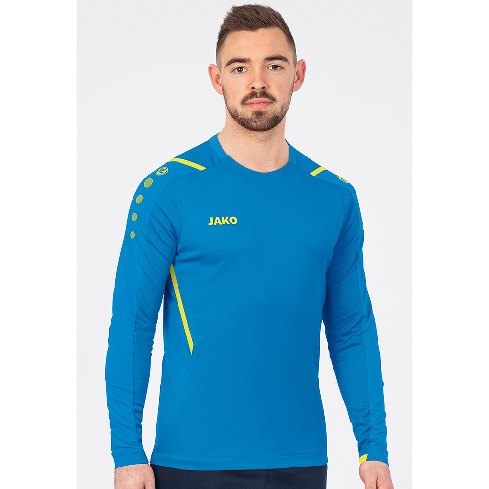 SUDADERA JAKO CHALLENGE, AZUL JAKO-AMARILLA HOMBRE. 