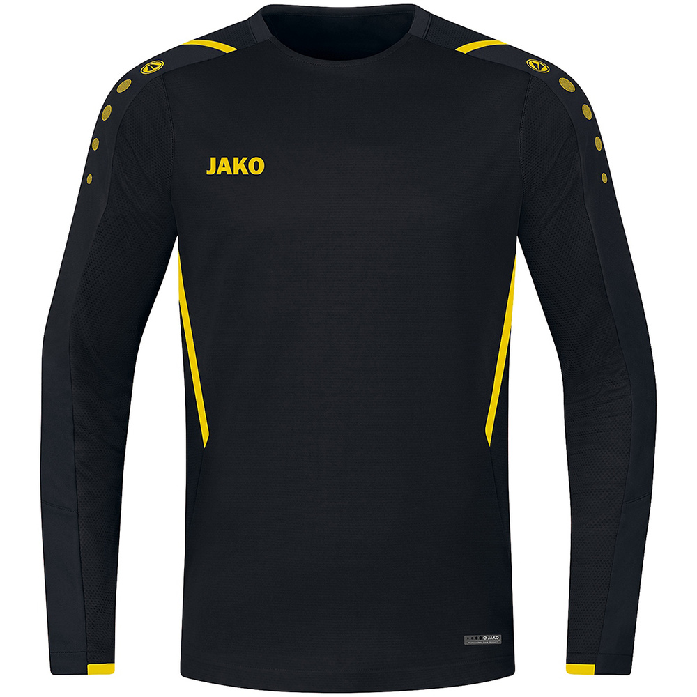 SUDADERA JAKO CHALLENGE, NEGRA-AMARILLA HOMBRE. 