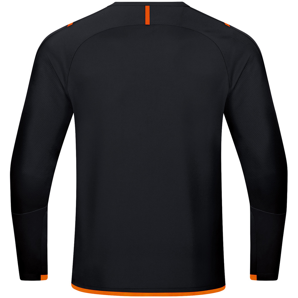 SUDADERA JAKO CHALLENGE, NEGRA-NARANJA NEÓN HOMBRE. 