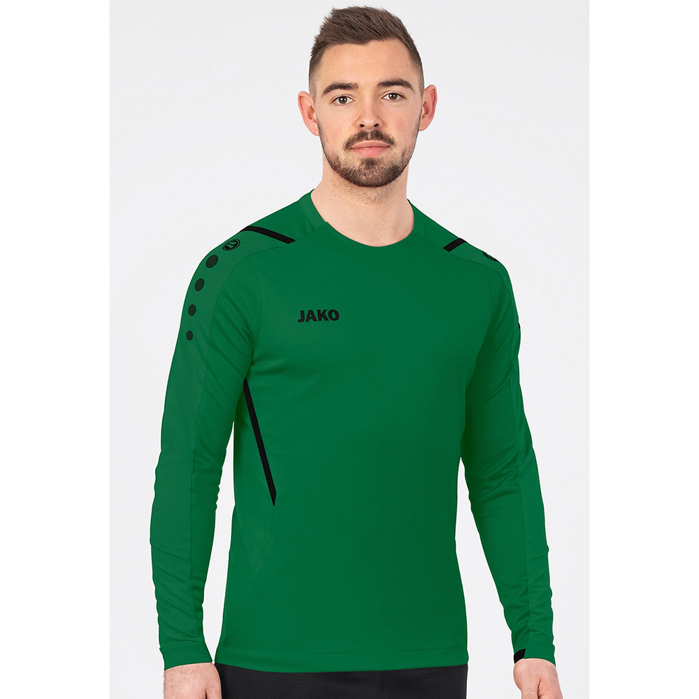 SUDADERA JAKO CHALLENGE, VERDE-NEGRA HOMBRE. 