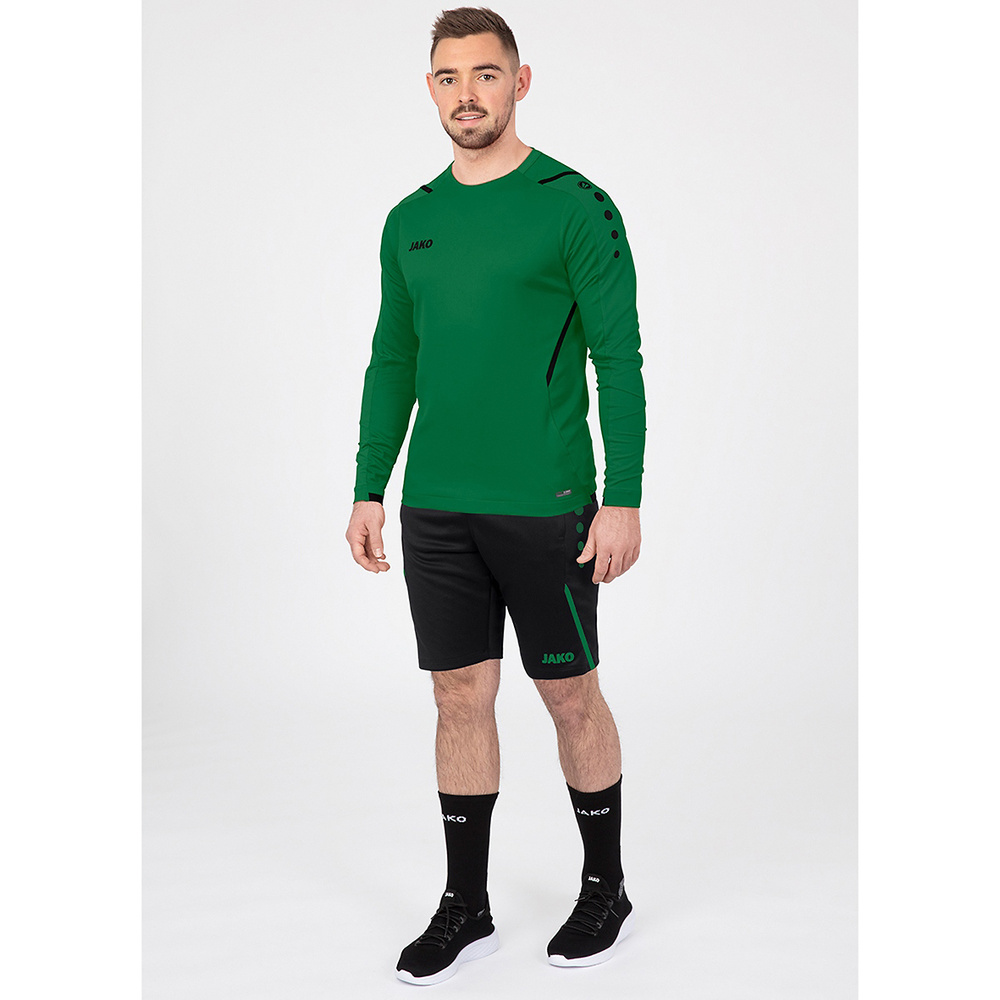 SUDADERA JAKO CHALLENGE, VERDE-NEGRA HOMBRE. 