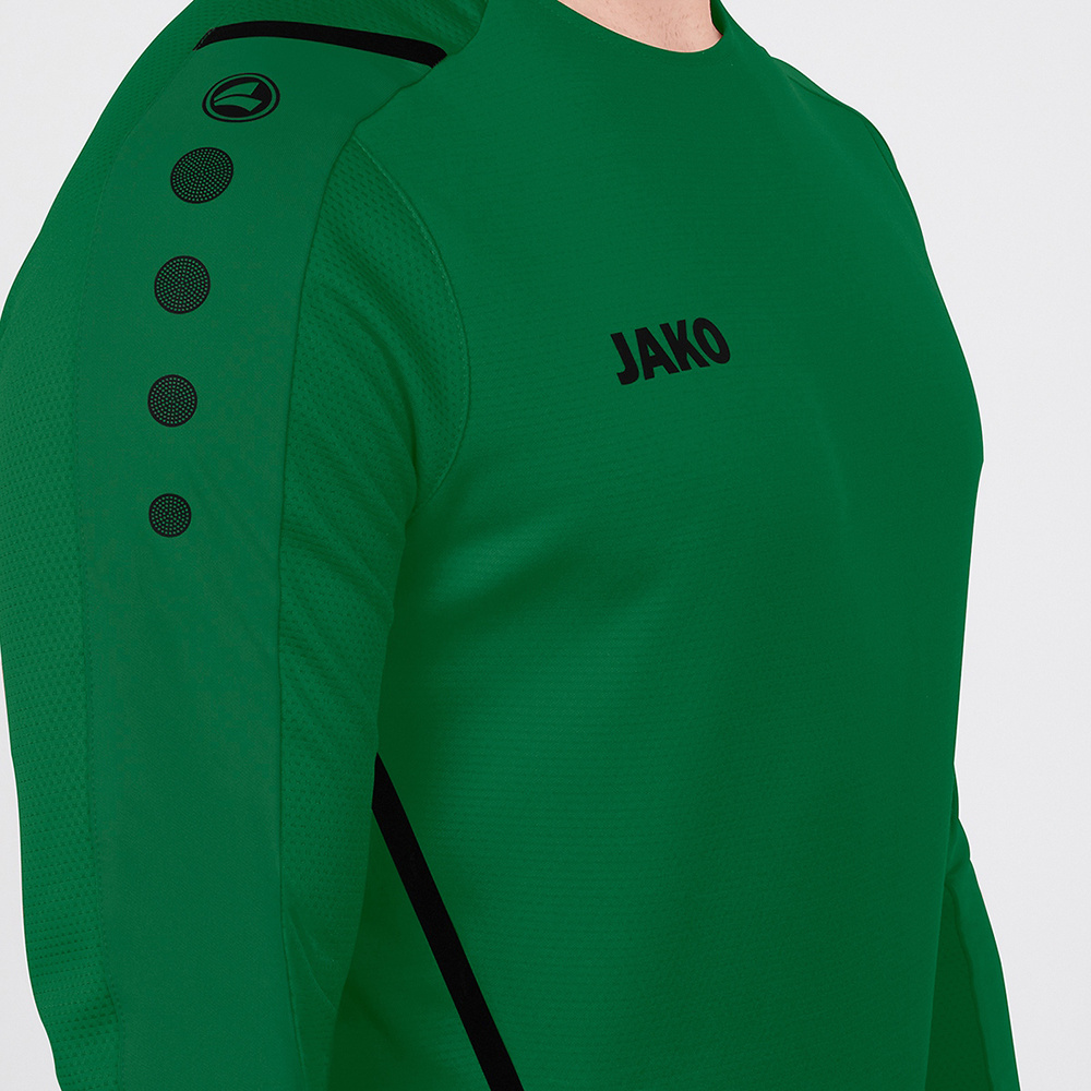 SUDADERA JAKO CHALLENGE, VERDE-NEGRA NIÑO. 