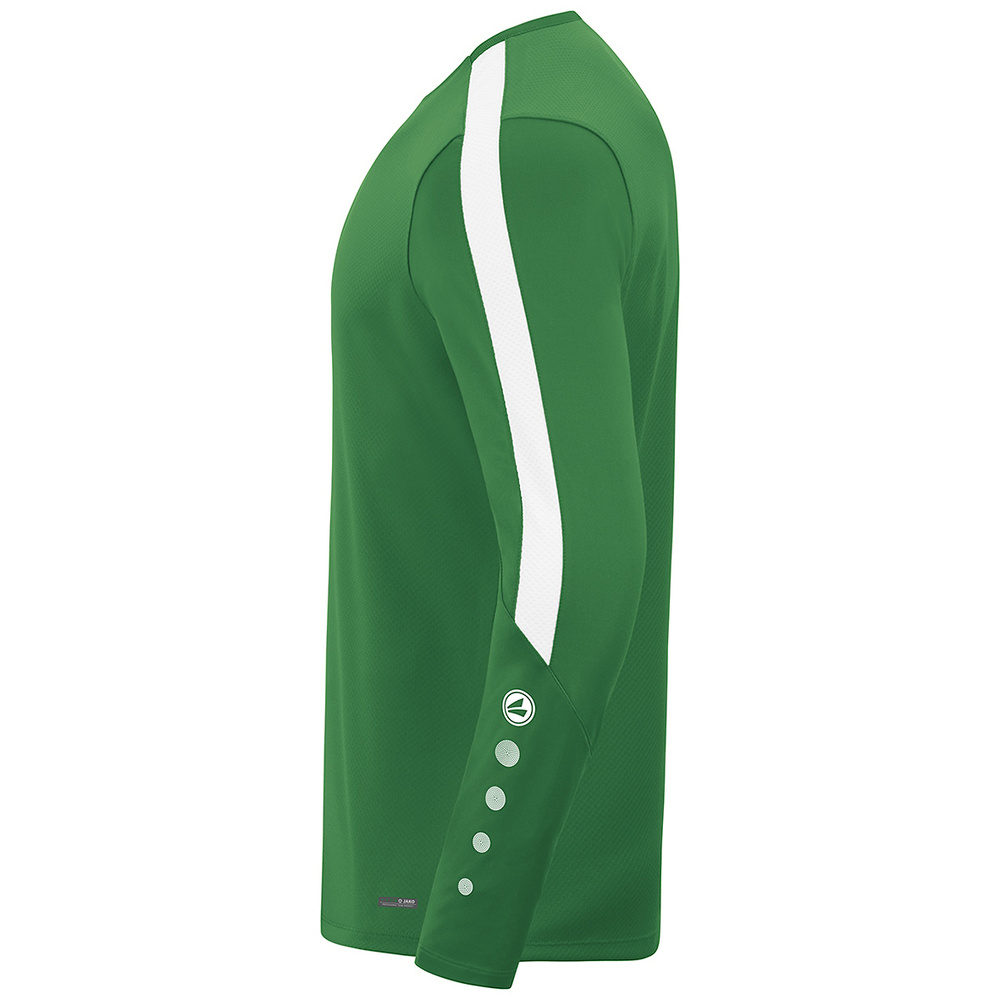 SUDADERA JAKO POWER, VERDE-BLANCA UNISEX. 