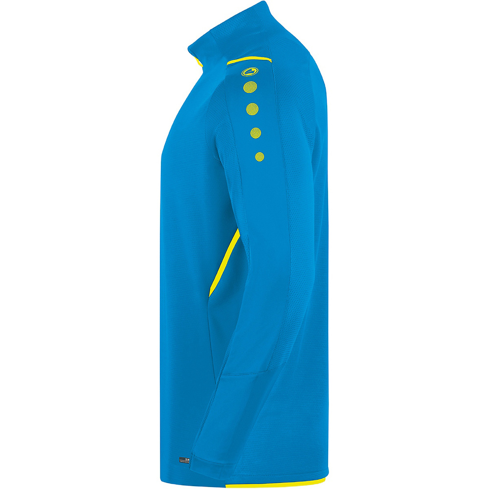 SUDADERA ZIP TOP JAKO CHALLENGE, AZUL JAKO-AMARILLA HOMBRE. 