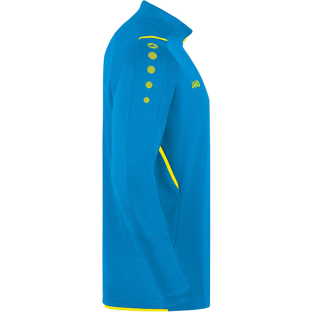 SUDADERA ZIP TOP JAKO CHALLENGE, AZUL JAKO-AMARILLA HOMBRE. 