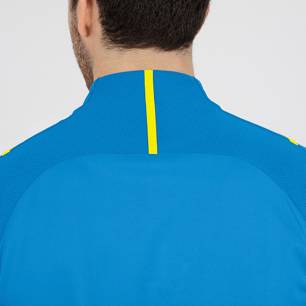 SUDADERA ZIP TOP JAKO CHALLENGE, AZUL JAKO-AMARILLA HOMBRE. 