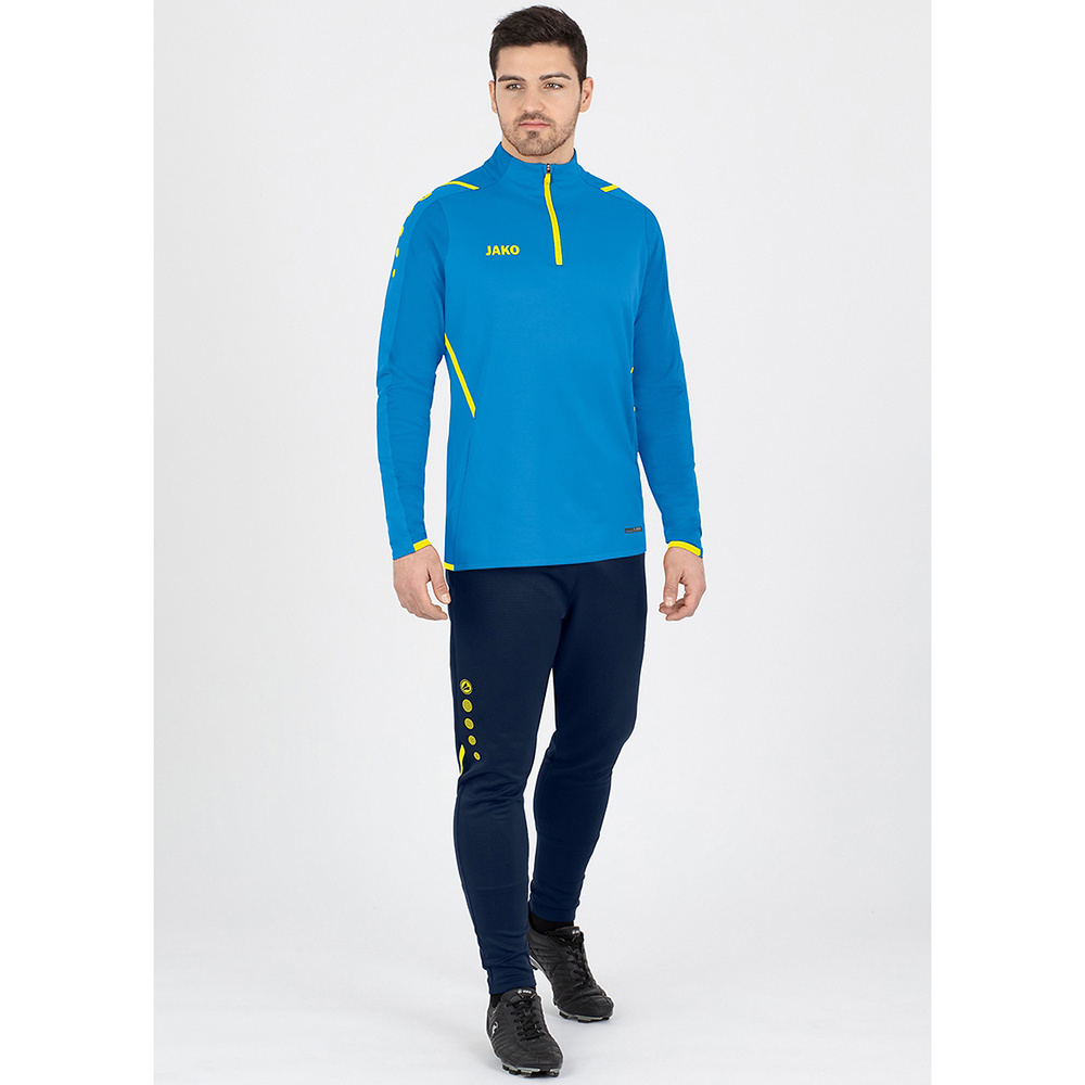 SUDADERA ZIP TOP JAKO CHALLENGE, AZUL JAKO-AMARILLA NIÑO. 