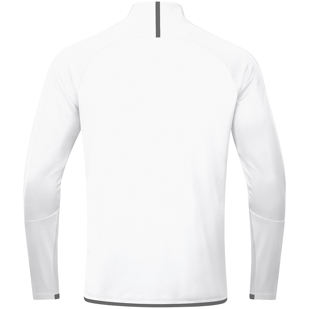 SUDADERA ZIP TOP JAKO CHALLENGE, BLANCA-ANTRACITA HOMBRE. 