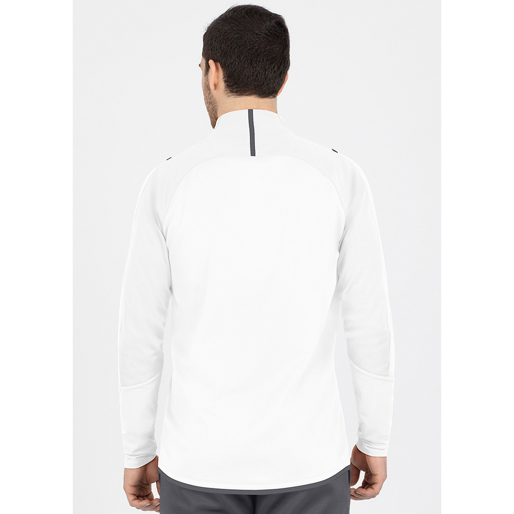 SUDADERA ZIP TOP JAKO CHALLENGE, BLANCA-ANTRACITA HOMBRE. 