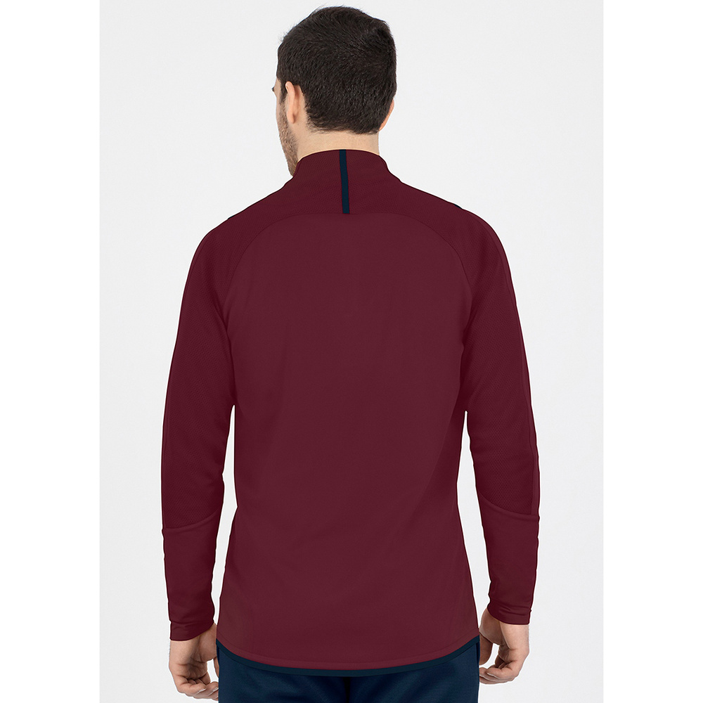 SUDADERA ZIP TOP JAKO CHALLENGE, BURDEOS-MARINO HOMBRE. 