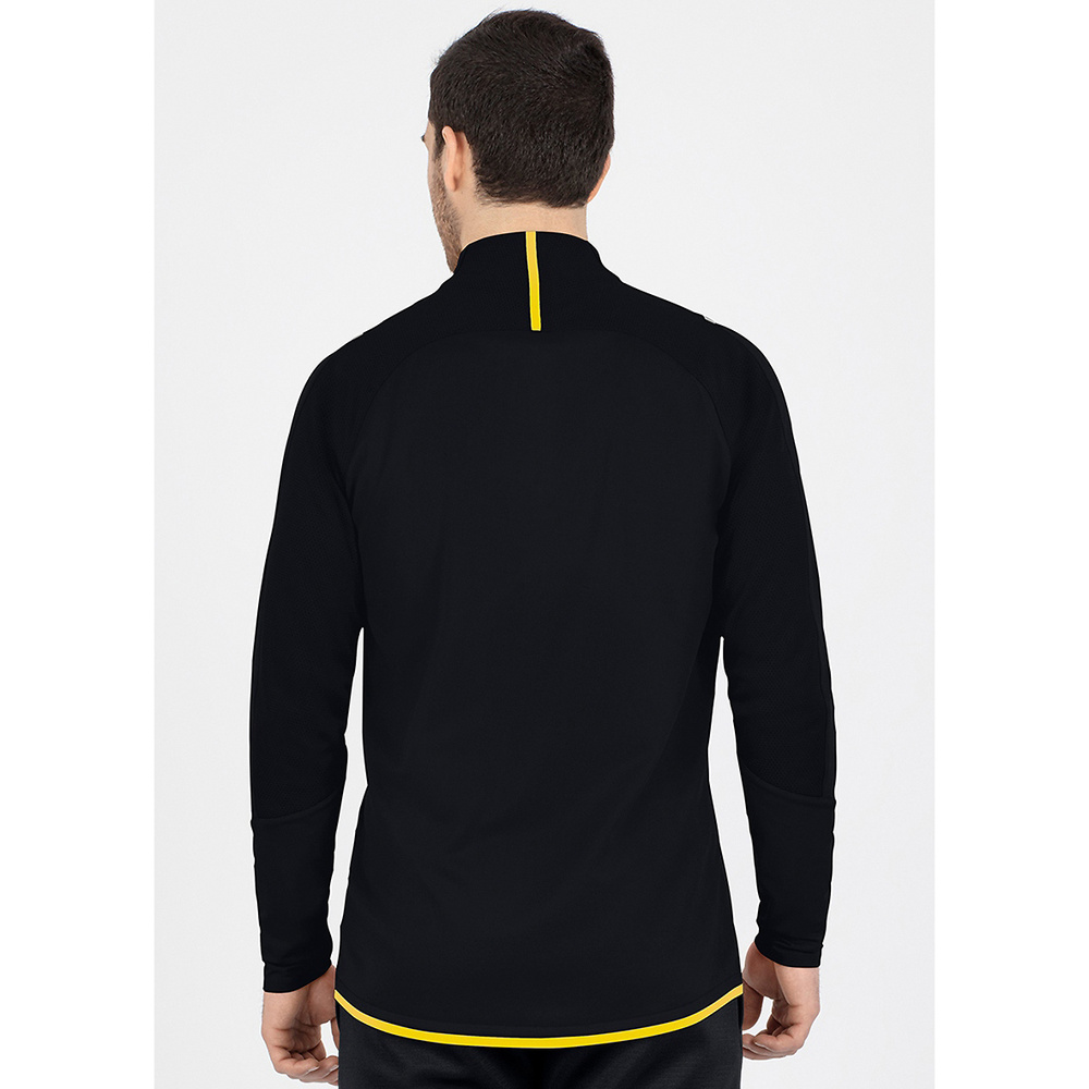 SUDADERA ZIP TOP JAKO CHALLENGE, NEGRA-AMARILLA HOMBRE. 