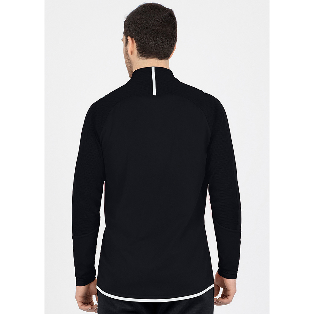 SUDADERA ZIP TOP JAKO CHALLENGE, NEGRA-BLANCA HOMBRE. 