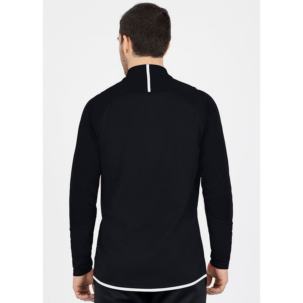 SUDADERA ZIP TOP JAKO CHALLENGE, NEGRA-BLANCA NIÑO. 