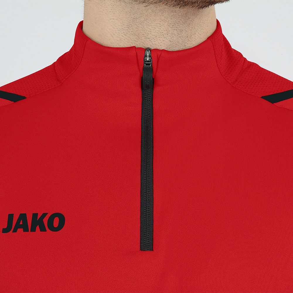 SUDADERA ZIP TOP JAKO CHALLENGE, ROJA-NEGRA HOMBRE. 