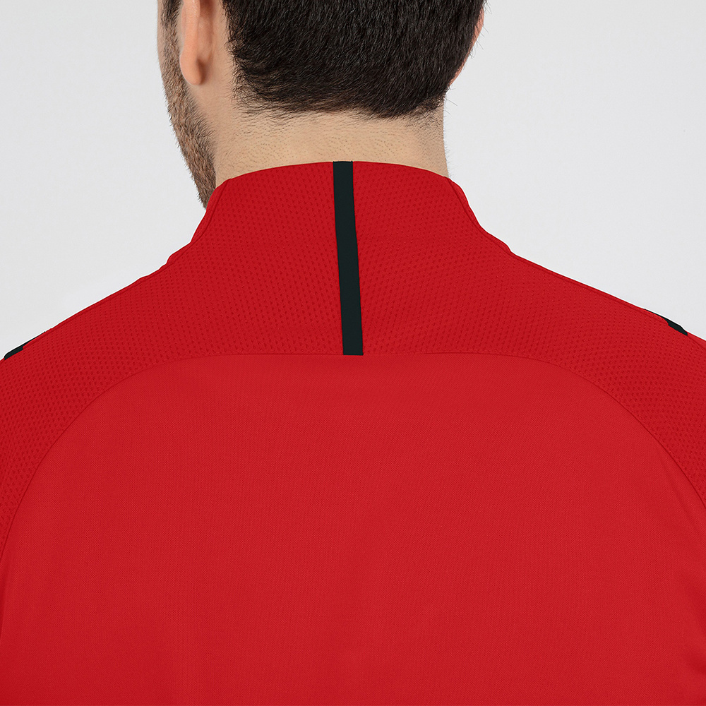 SUDADERA ZIP TOP JAKO CHALLENGE, ROJA-NEGRA HOMBRE. 