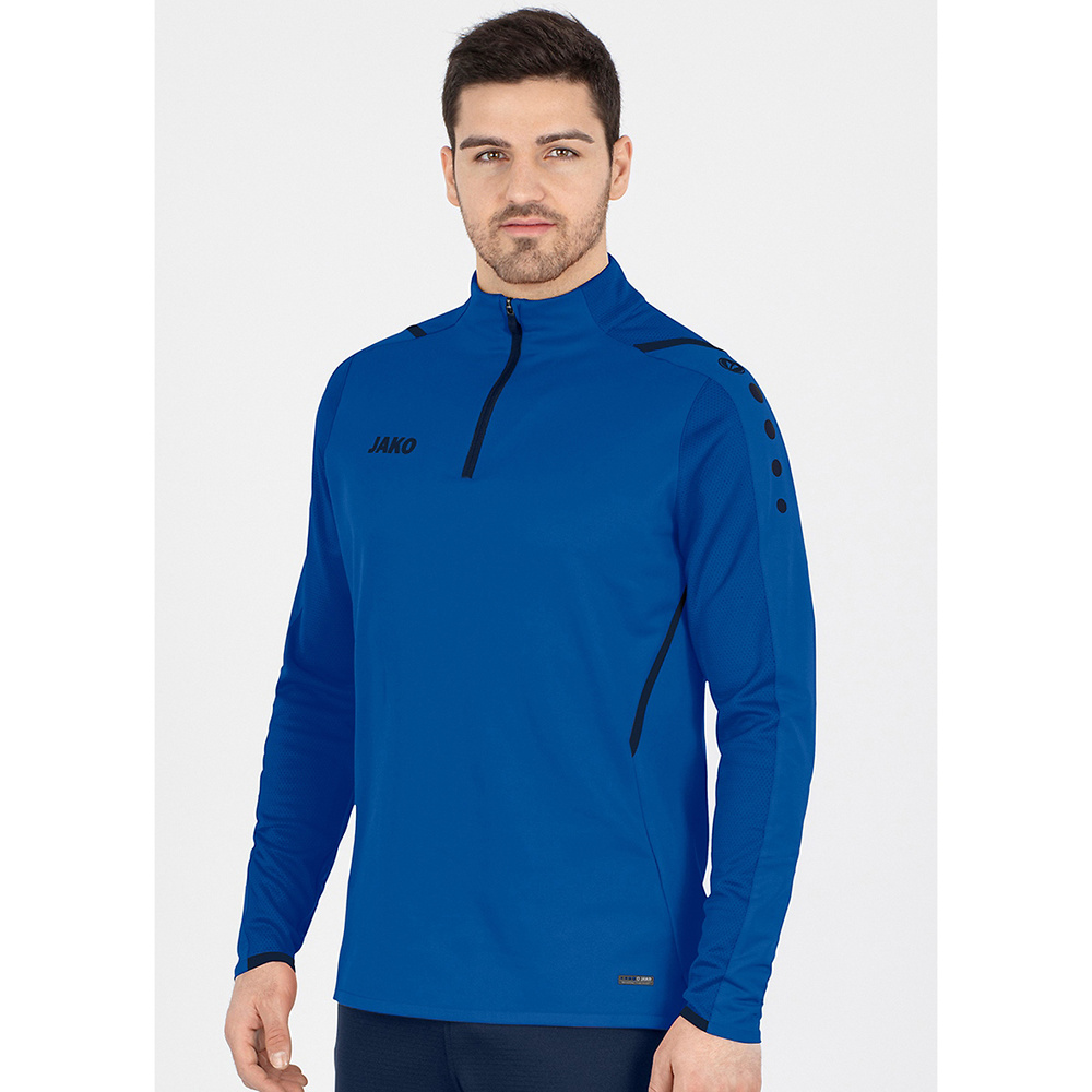 SUDADERA ZIP TOP JAKO CHALLENGE, ROYAL-MARINO HOMBRE. 