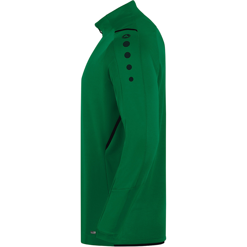 SUDADERA ZIP TOP JAKO CHALLENGE, VERDE-NEGRA HOMBRE. 