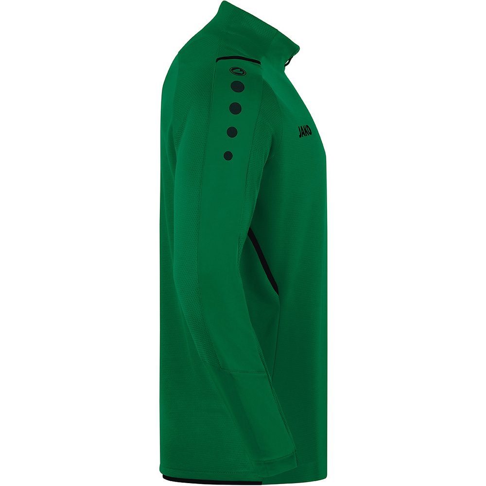 SUDADERA ZIP TOP JAKO CHALLENGE, VERDE-NEGRA HOMBRE. 