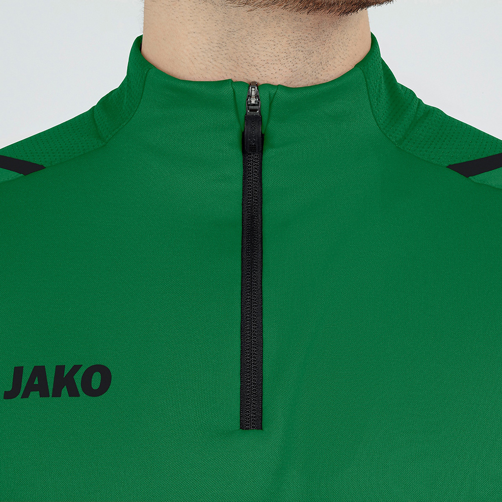 SUDADERA ZIP TOP JAKO CHALLENGE, VERDE-NEGRA HOMBRE. 