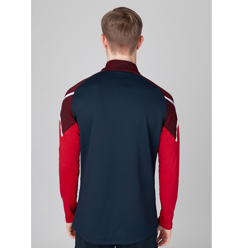 SUDADERA ZIP TOP JAKO PERFORMANCE, MARINO-ROJA HOMBRE. 