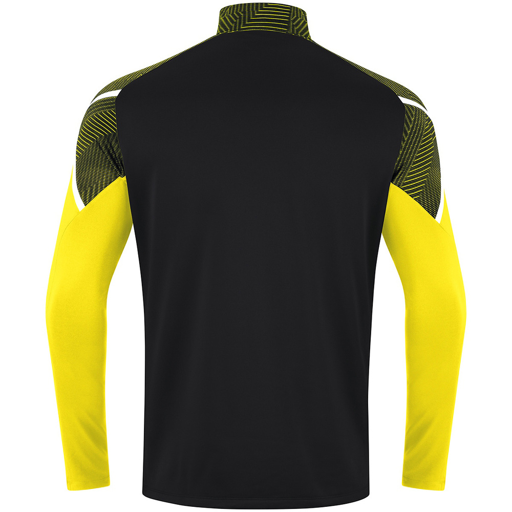 SUDADERA ZIP TOP JAKO PERFORMANCE, NEGRA-AMARILLA HOMBRE. 