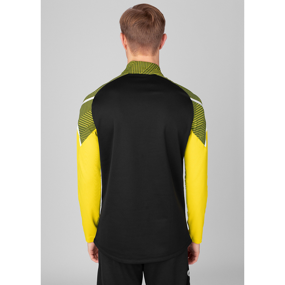 SUDADERA ZIP TOP JAKO PERFORMANCE, NEGRA-AMARILLA HOMBRE. 