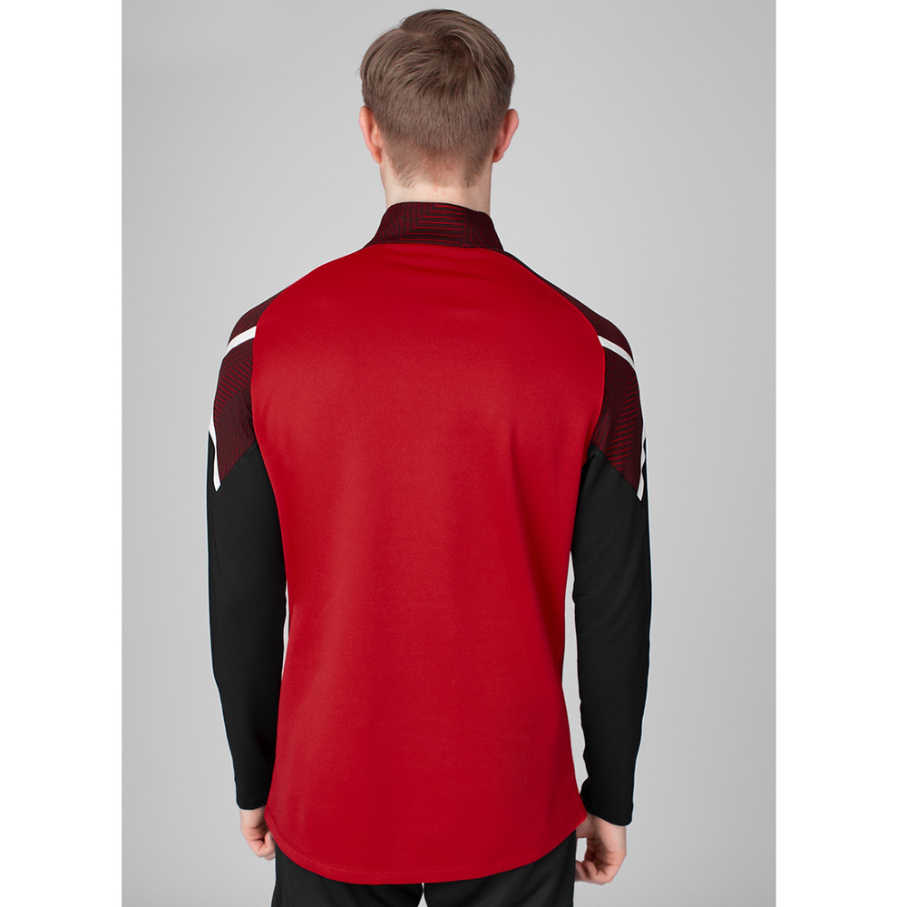 SUDADERA ZIP TOP JAKO PERFORMANCE, ROJA-NEGRA HOMBRE. 