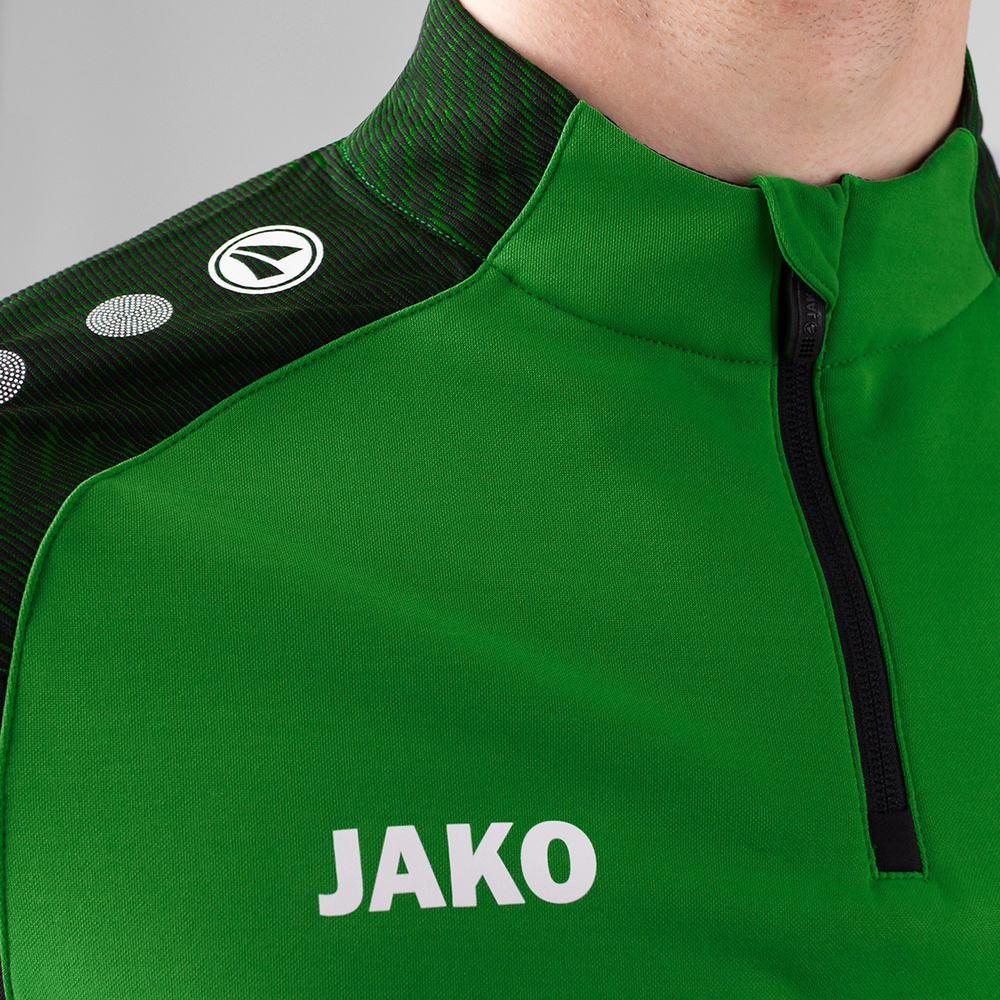 SUDADERA ZIP TOP JAKO PERFORMANCE, VERDE-NEGRA HOMBRE. 