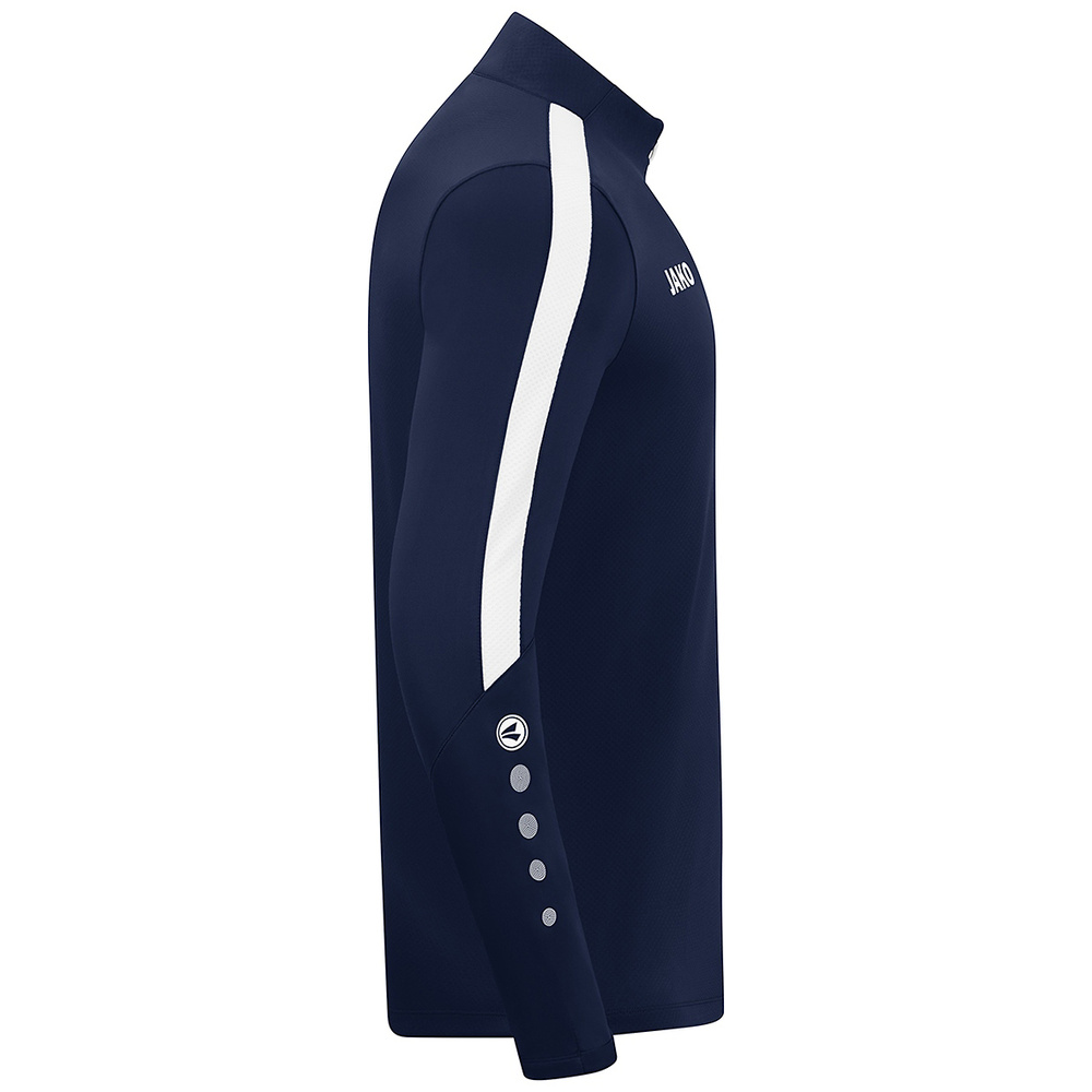 SUDADERA ZIP TOP JAKO POWER, MARINO-BLANCA NIÑO. 