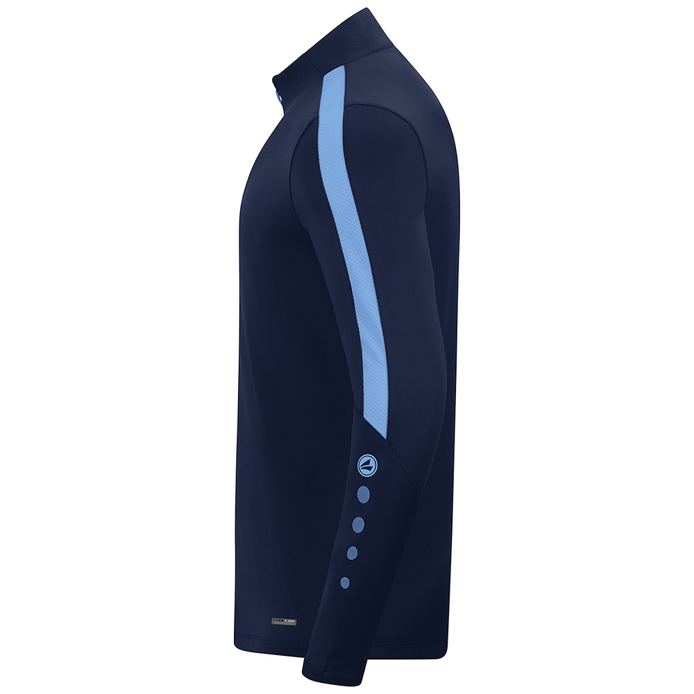 SUDADERA ZIP TOP JAKO POWER, MARINO-CELESTE UNISEX. 