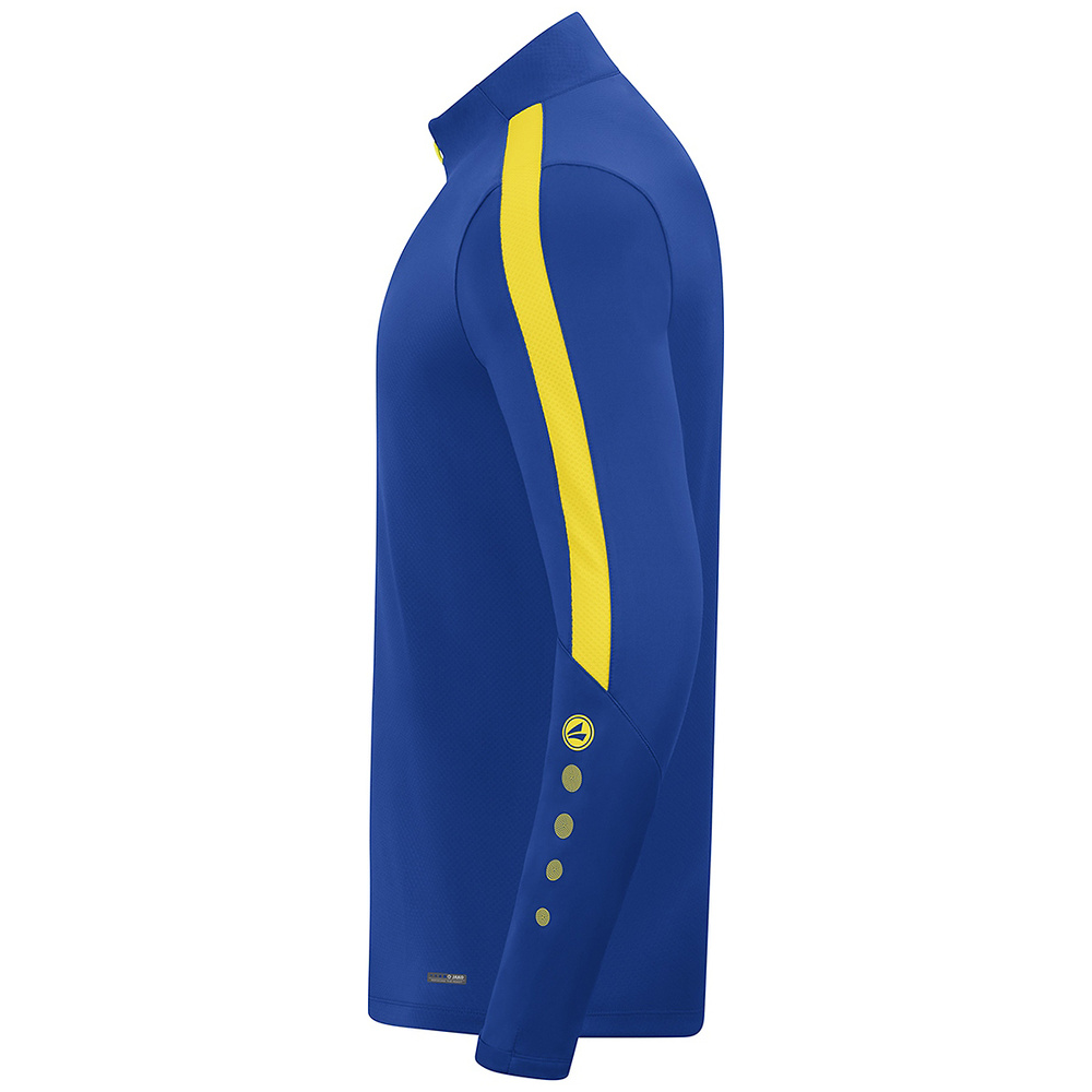 SUDADERA ZIP TOP JAKO POWER, ROYAL-AMARIILLA UNISEX. 