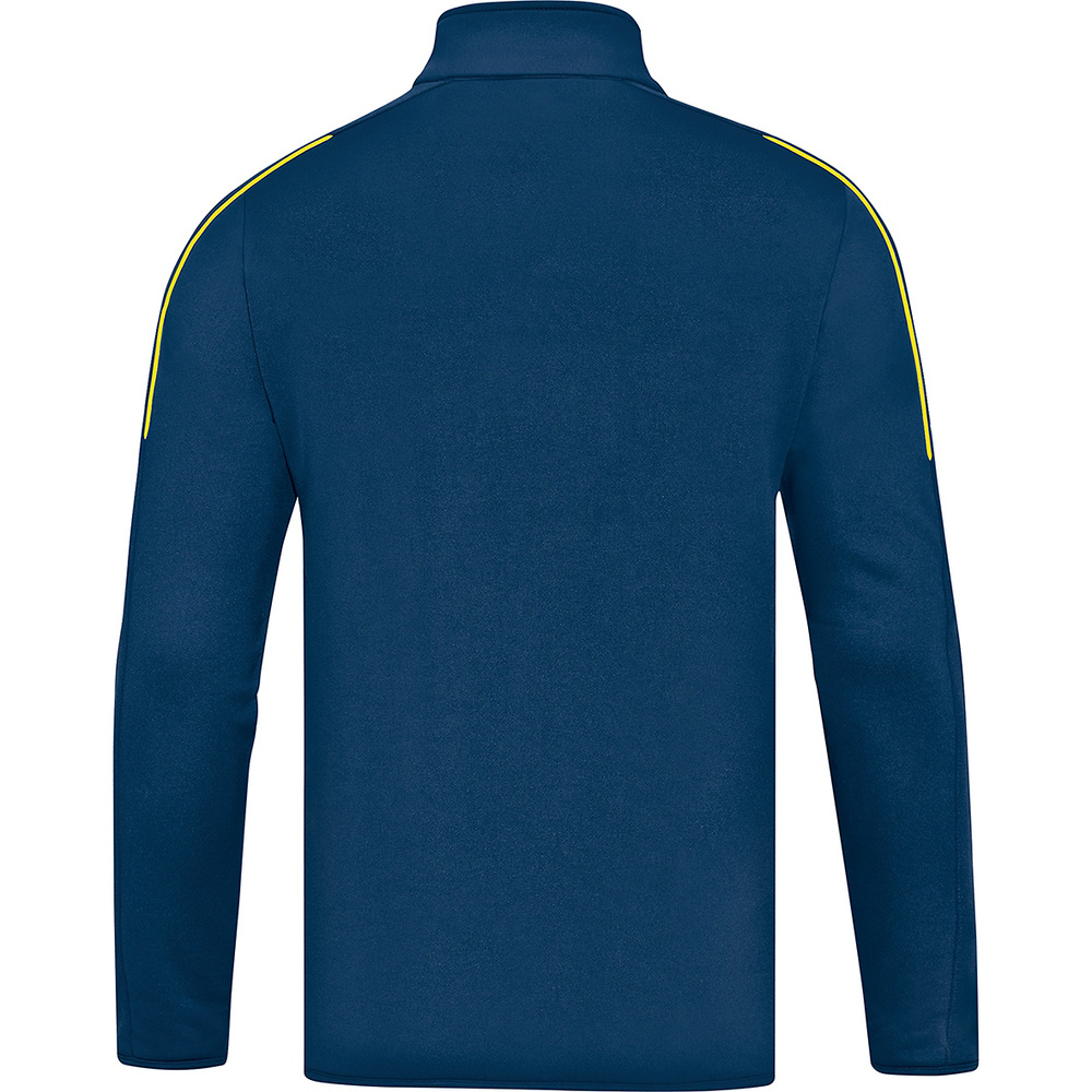 SUDADERA ZIPTOP JAKO CLASSICO, MARINO-AMARILLA HOMBRE. 