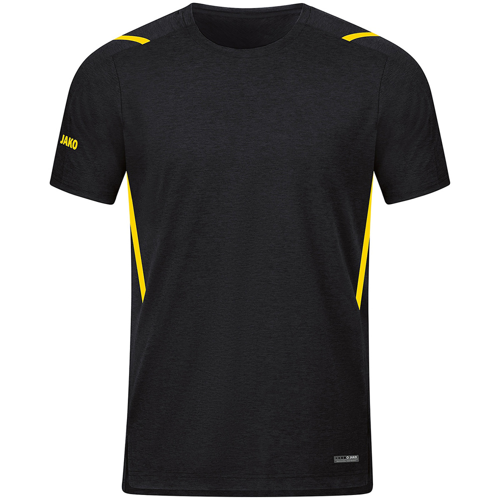 T-SHIRT JAKO CHALLENGE, BLACK MELANGE-CITRO MEN. 