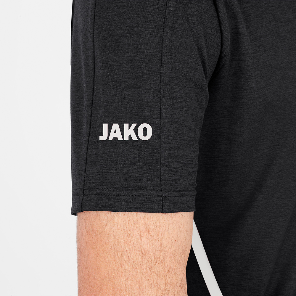 T-SHIRT JAKO CHALLENGE, BLACK MELANGE-WHITE MEN. 