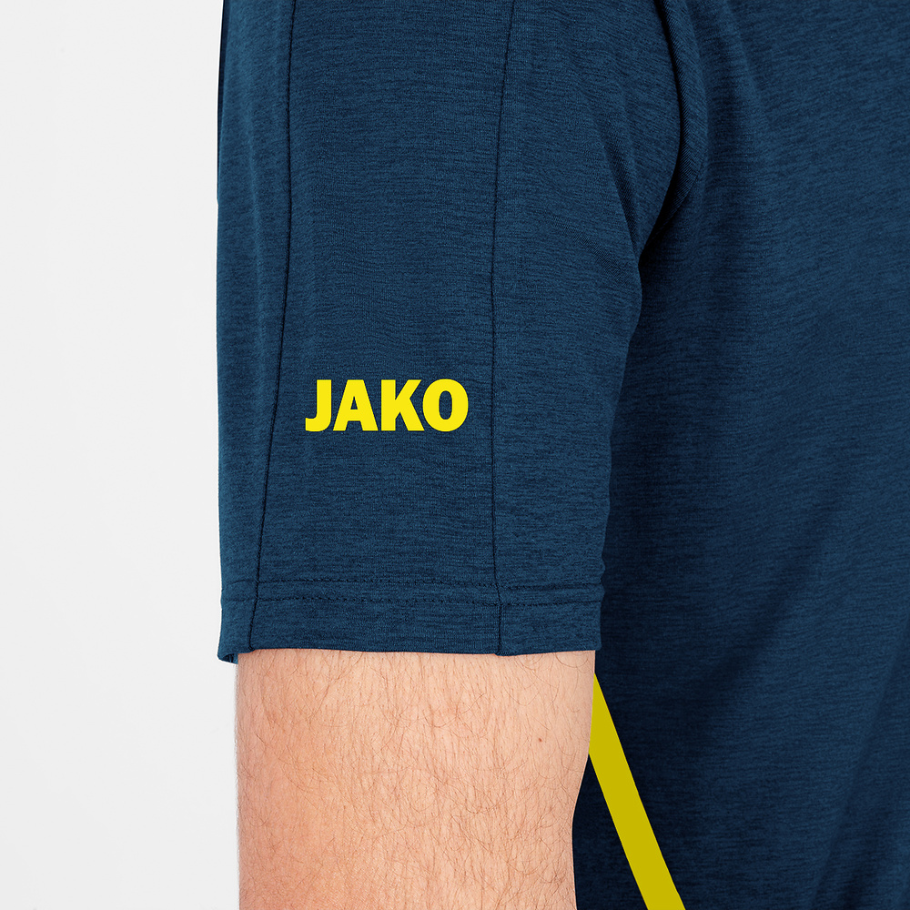 T-SHIRT JAKO CHALLENGE, SEABLUE MELANGE-AMARILLA NEÓN KIDS. 