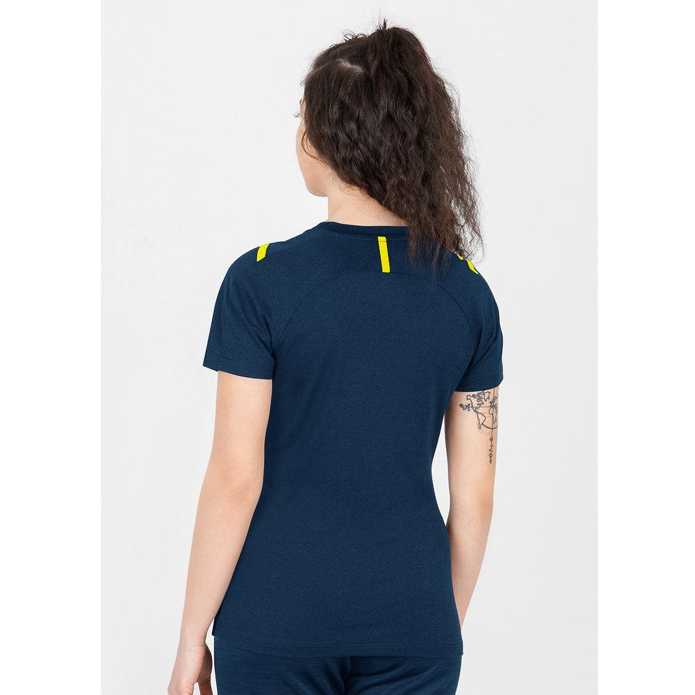 T-SHIRT JAKO CHALLENGE, SEABLUE MELANGE-AMARILLA NEÓN WOMEN. 