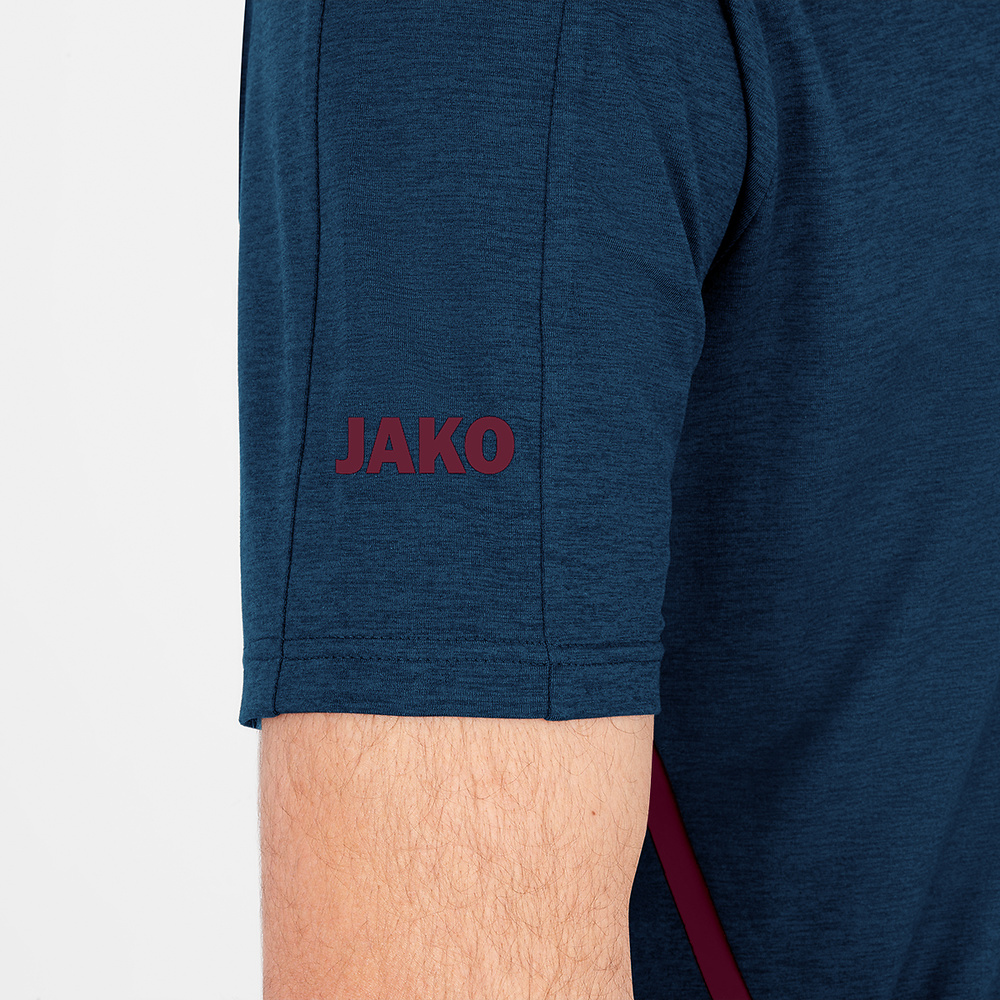 T-SHIRT JAKO CHALLENGE, SEABLUE MELANGE-MAROON MEN. 