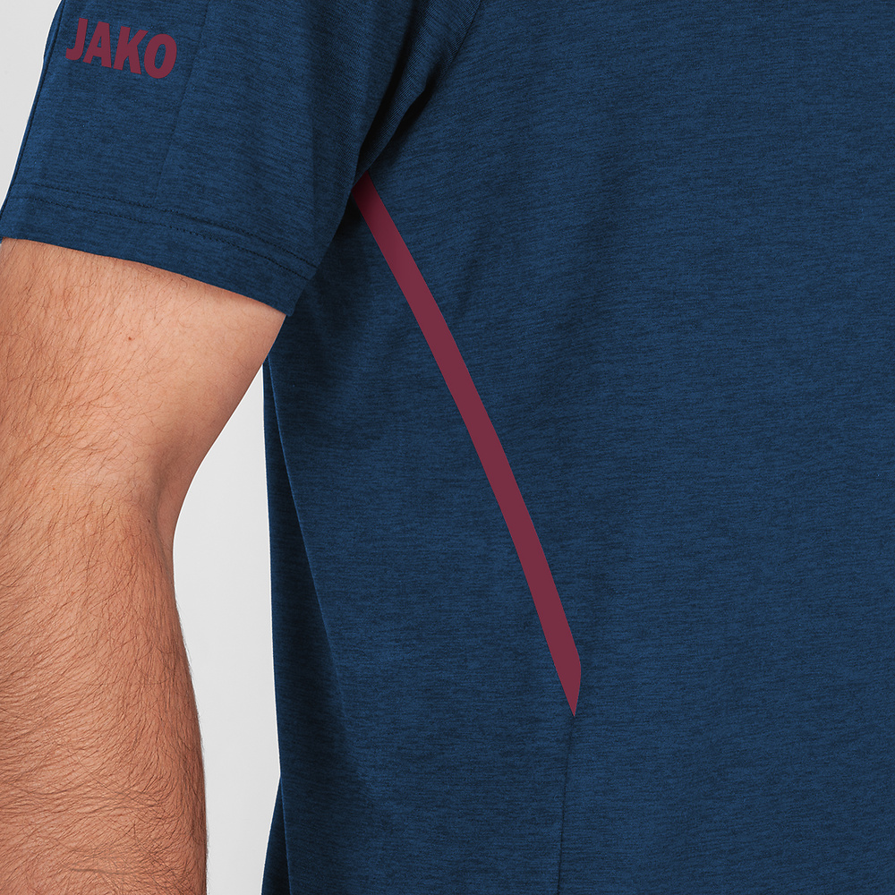 T-SHIRT JAKO CHALLENGE, SEABLUE MELANGE-MAROON MEN. 