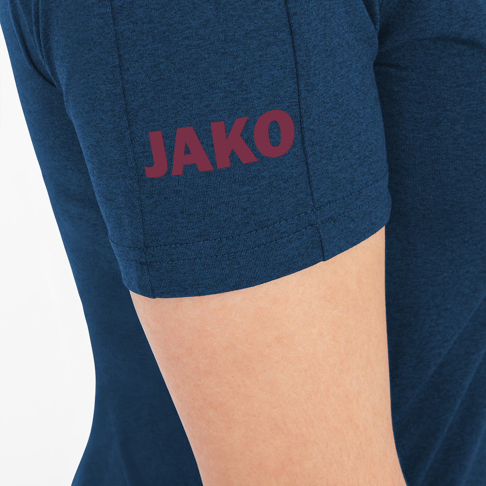 T-SHIRT JAKO CHALLENGE, SEABLUE MELANGE-MAROON WOMEN. 