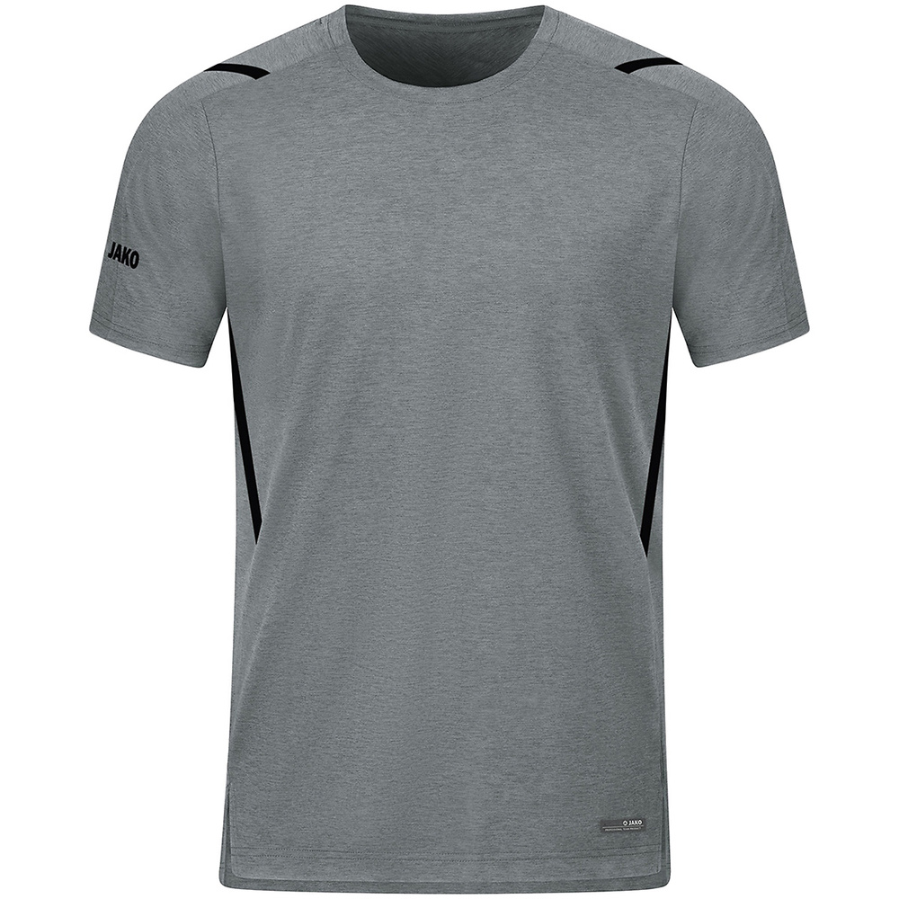 T-SHIRT JAKO CHALLENGE, STONE GREY MELANGE-BLACK KIDS. 