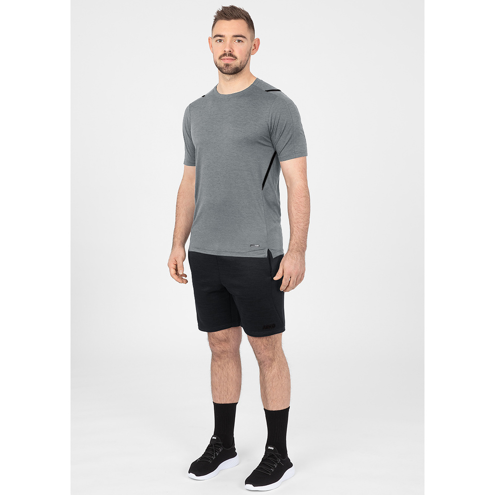 T-SHIRT JAKO CHALLENGE, STONE GREY MELANGE-BLACK KIDS. 