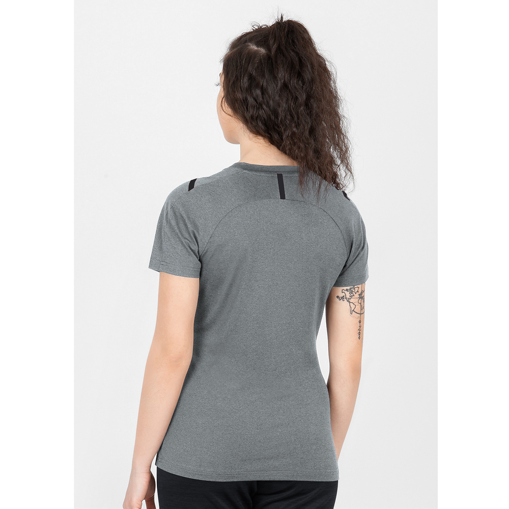 T-SHIRT JAKO CHALLENGE, STONE GREY MELANGE-BLACK WOMEN. 