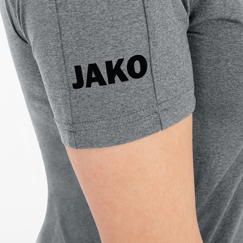 T-SHIRT JAKO CHALLENGE, STONE GREY MELANGE-BLACK WOMEN. 