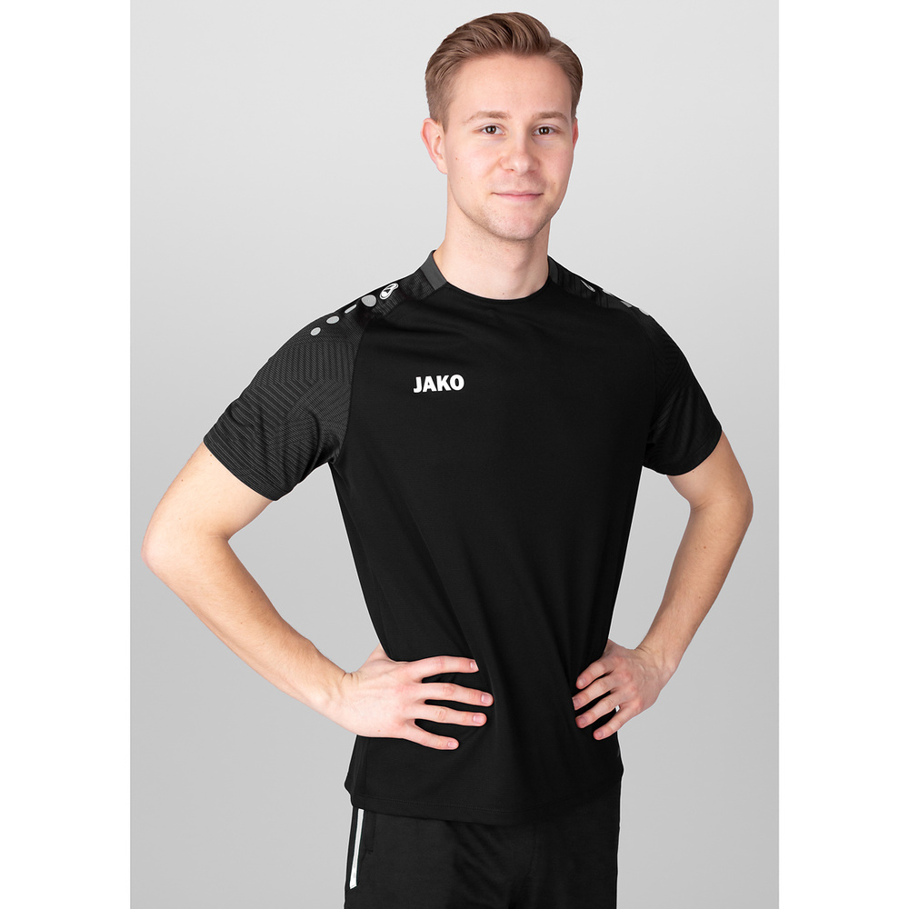 T-SHIRT JAKO PERFORMANCE, BLACK-ANTHRA LIGHT MEN. 