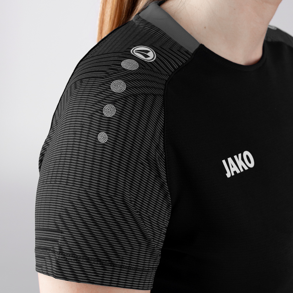 T-SHIRT JAKO PERFORMANCE, BLACK-ANTHRA LIGHT WOMEN. 