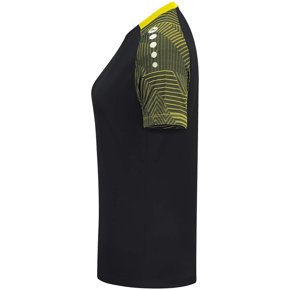 T-SHIRT JAKO PERFORMANCE, BLACK-SOFT YELLOW WOMEN. 