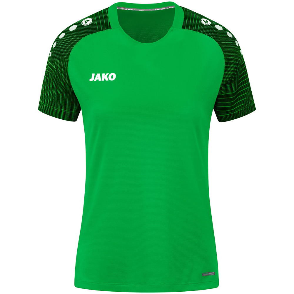 T-SHIRT JAKO PERFORMANCE, SOFT GREEN-BLACK WOMEN. 